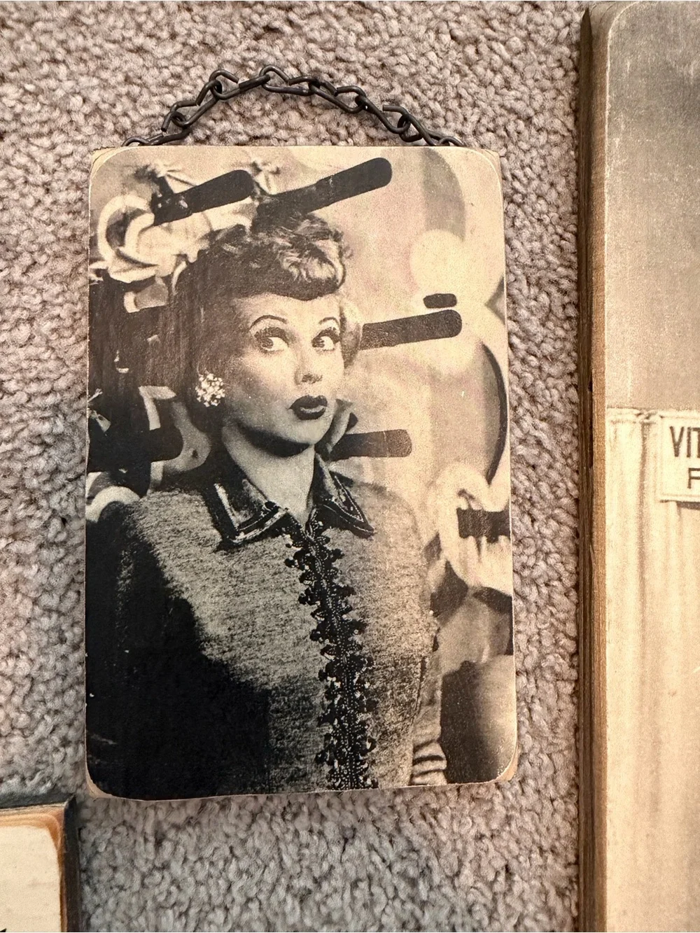 I Love Lucy Vintage-Style Black & White Wood Plaque Set
